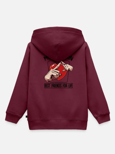 Mutter und Sohn - Kinder Premium Organic Hoodie - Burgunderrot
