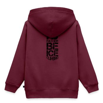 Eisklettern Eistour Eiswand Eiskletterer Eispickel - Kinder Premium Organic Hoodie - Burgunderrot - Hinten - AI Model Kid Female (0cm)