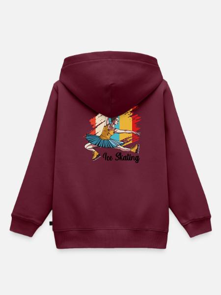 Eislaufen - Kinder Premium Organic Hoodie - Burgunderrot