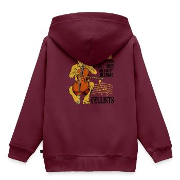Cello - Kinder Premium Organic Hoodie - Burgunderrot - Hinten - AI Model Kid Female (0cm)