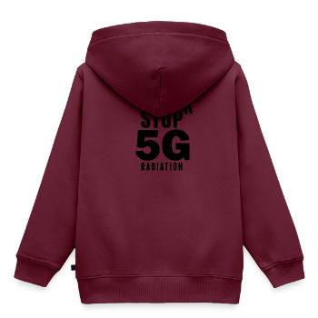 Anti 5G Funk 5G Strahlung Mobilfunk Gegner - Kinder Premium Organic Hoodie - Burgunderrot - Hinten - AI Model Kid Female (0cm)