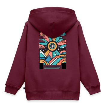 Popkultur-Positivität und Empowerment T-Shirt - Kinder Premium Organic Hoodie - Burgunderrot - Hinten - AI Model Kid Female (0cm)