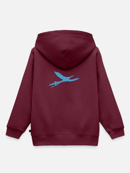 dino 266 - Kinder Premium Organic Hoodie - Burgunderrot