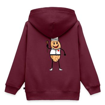 Erdnuss Koch Restaurant Kochlöffel Gourmet - Kinder Premium Organic Hoodie - Burgunderrot - Hinten - AI Model Kid Female (0cm)
