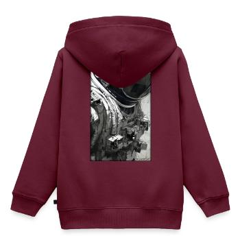 Astronaut Zukunft Sci-Fi Technik - Kinder Premium Organic Hoodie - Burgunderrot - Hinten - AI Model Kid Female (0cm)