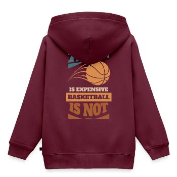 Therapie Basketball Freiwurf Trainer - Kinder Premium Organic Hoodie - Burgunderrot - Hinten - AI Model Kid Female (0cm)