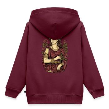 Aphrodite - Kinder Premium Organic Hoodie - Burgunderrot - Hinten - AI Model Kid Female (0cm)
