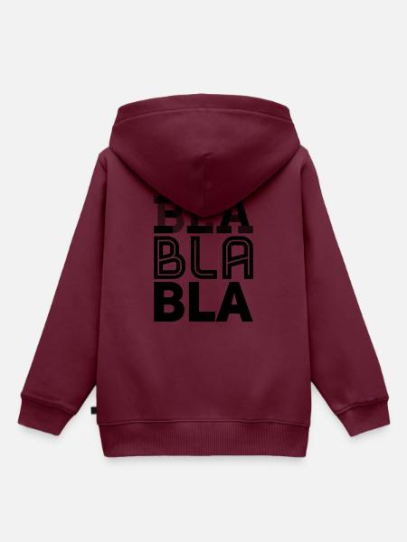 bla bla bla - Kinder Premium Organic Hoodie - Burgunderrot