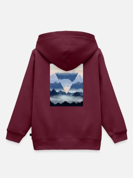 Berglandschaft - Kinder Premium Organic Hoodie - Burgunderrot