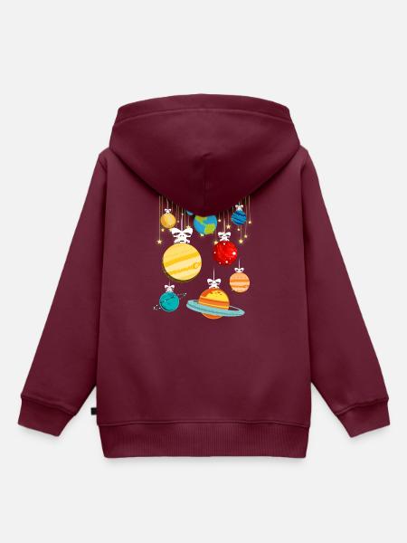 Bauble Christmas Solar System - Kinder Premium Organic Hoodie - Burgunderrot