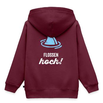 Flossen Hoch! - Kinder Premium Organic Hoodie - Burgunderrot - Hinten - AI Model Kid Female (0cm)