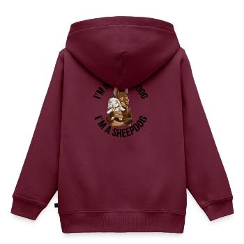 Kelpie Schafe Schokolade Feuer - Kinder Premium Organic Hoodie - Burgunderrot - Hinten - AI Model Kid Female (0cm)