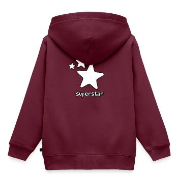 Superstar - Kinder Premium Organic Hoodie - Burgunderrot - Hinten - AI Model Kid Female (0cm)