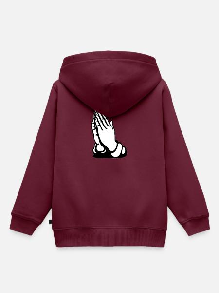 Pray - Kinder Premium Organic Hoodie - Burgunderrot