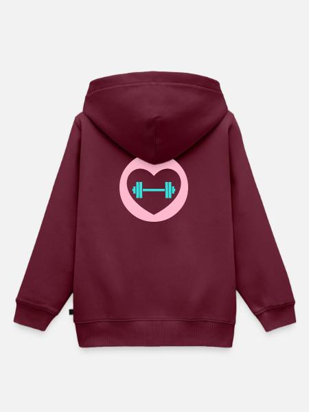 Workout - Kinder Premium Organic Hoodie - Burgunderrot