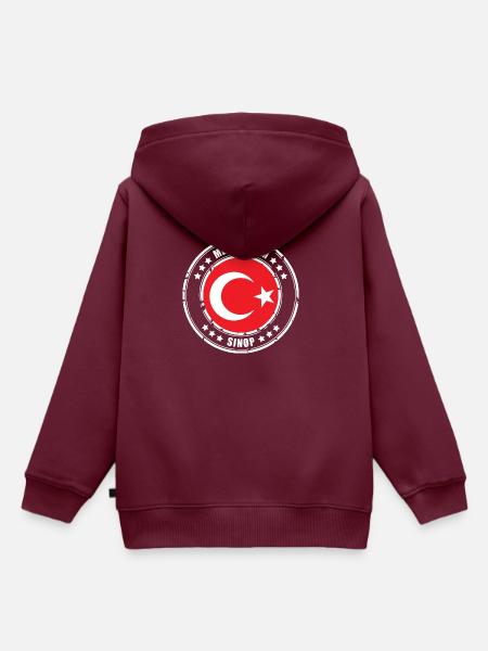 Memleketim SINOP - Kinder Premium Organic Hoodie - Burgunderrot