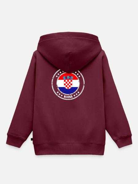 MOJ GRAD RIJEKA - Kinder Premium Organic Hoodie - Burgunderrot