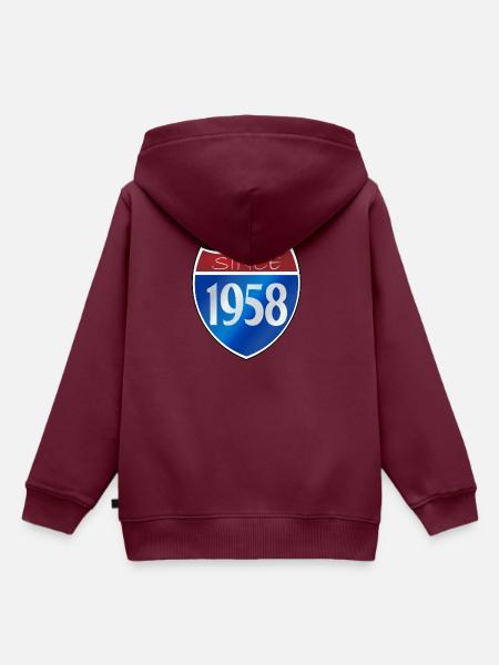 Since 1958 - Kinder Premium Organic Hoodie - Burgunderrot