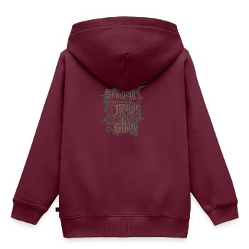 Cardist Cardistry Flourish Shuffle Kartentrick - Kinder Premium Organic Hoodie - Burgunderrot - Hinten - AI Model Kid Female (0cm)