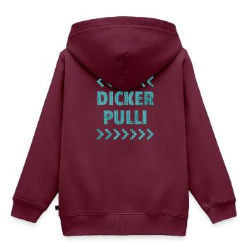 DICKER PULLI - Kinder Premium Organic Hoodie - Burgunderrot - Hinten - AI Model Kid Female (0cm)