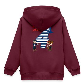 Geburtstagsshirt 4 Jahre Junge Pirat Piraten Motiv - Kinder Premium Organic Hoodie - Burgunderrot - Hinten - AI Model Kid Female (0cm)