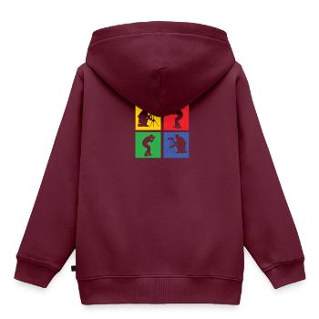 Fotografie - Kinder Premium Organic Hoodie - Burgunderrot - Hinten - AI Model Kid Female (0cm)