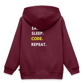 Programmierer - Kinder Premium Organic Hoodie - Burgunderrot - Hinten - AI Model Kid Female (0cm)
