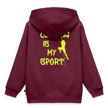 Climbing is My Sport - Kinder Premium Organic Hoodie - Burgunderrot - Hinten - AI Model Kid Female (0cm)