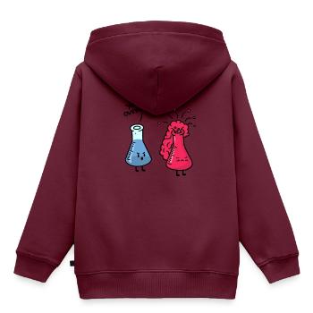 Lab Overreacting - Kinder Premium Organic Hoodie - Burgunderrot - Hinten - AI Model Kid Female (0cm)
