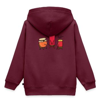 Jam Session - Kinder Premium Organic Hoodie - Burgunderrot - Hinten - AI Model Kid Female (0cm)