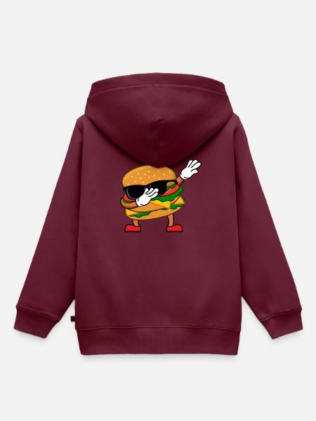 Dub Burger - Kinder Premium Organic Hoodie - Burgunderrot