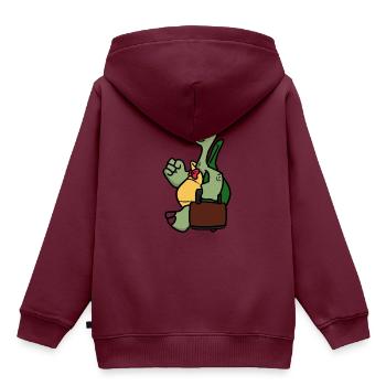 Worker Turtle - Kinder Premium Organic Hoodie - Burgunderrot - Hinten - AI Model Kid Female (0cm)