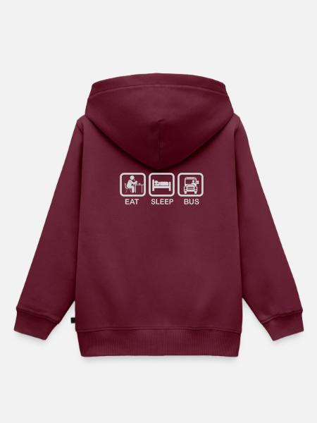 Eat ,Sleep, Bus - Kinder Premium Organic Hoodie - Burgunderrot