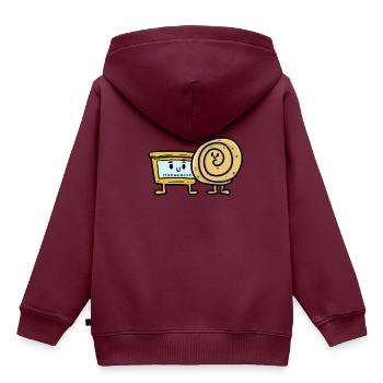 Strudel mit Magarine - Kinder Premium Organic Hoodie - Burgunderrot - Hinten - AI Model Kid Female (0cm)