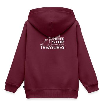 Metall Detektor - Kinder Premium Organic Hoodie - Burgunderrot - Hinten - AI Model Kid Female (0cm)