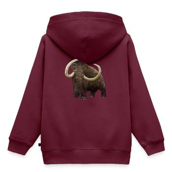 cooles Mammut aus der Eiszeit Geschenkidee - Kinder Premium Organic Hoodie - Burgunderrot - Hinten - AI Model Kid Female (0cm)