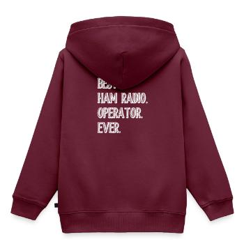 Amateur Radio - Kinder Premium Organic Hoodie - Burgunderrot - Hinten - AI Model Kid Female (0cm)