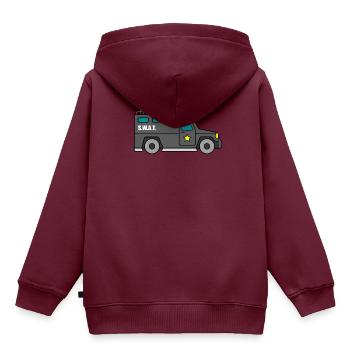 SWAT Fahrzeug Polizei - Kinder Premium Organic Hoodie - Burgunderrot - Hinten - AI Model Kid Female (0cm)
