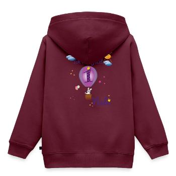 Erster Geburtstag von Nele - Kinder Premium Organic Hoodie - Burgunderrot - Hinten - AI Model Kid Female (0cm)