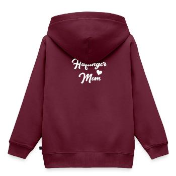 Haflinger - Kinder Premium Organic Hoodie - Burgunderrot - Hinten - AI Model Kid Female (0cm)