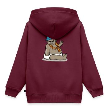 Rapper Baby - Kinder Premium Organic Hoodie - Burgunderrot - Hinten - AI Model Kid Female (0cm)