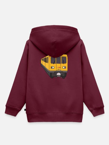 U-Bahn - Kinder Premium Organic Hoodie - Burgunderrot