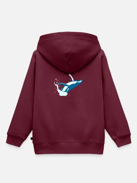 Wal - Kinder Premium Organic Hoodie - Burgunderrot