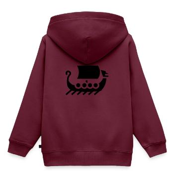 Wikinger - Kinder Premium Organic Hoodie - Burgunderrot - Hinten - AI Model Kid Female (0cm)