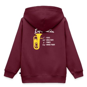 Euphonium - Dynamik eines Euphonisten - Kinder Premium Organic Hoodie - Burgunderrot - Hinten - AI Model Kid Female (0cm)