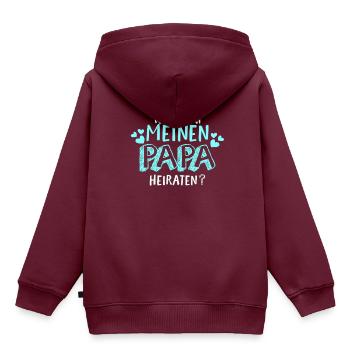Kind Willst Du Meinen Papa Heiraten Heiratsantrag - Kinder Premium Organic Hoodie - Burgunderrot - Hinten - AI Model Kid Female (0cm)