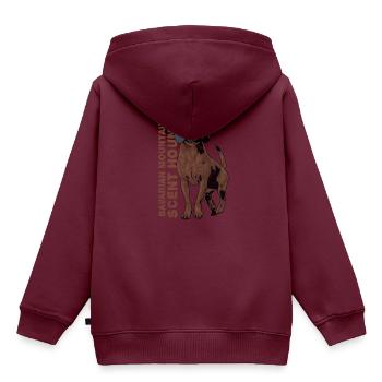 Bayerischer Gebirgsschweißhund - Kinder Premium Organic Hoodie - Burgunderrot - Hinten - AI Model Kid Female (0cm)