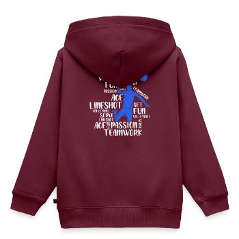 Volleyball Player Spike - Kinder Premium Organic Hoodie - Burgunderrot - Hinten - AI Model Kid Female (0cm)