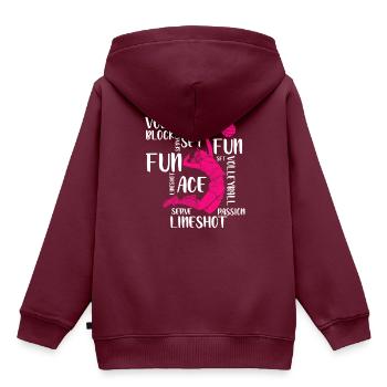 Volleyball Player Spike - Kinder Premium Organic Hoodie - Burgunderrot - Hinten - AI Model Kid Female (0cm)