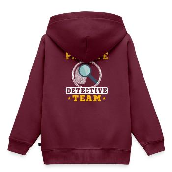 Private Detective Team - Kinder Premium Organic Hoodie - Burgunderrot - Hinten - AI Model Kid Female (0cm)